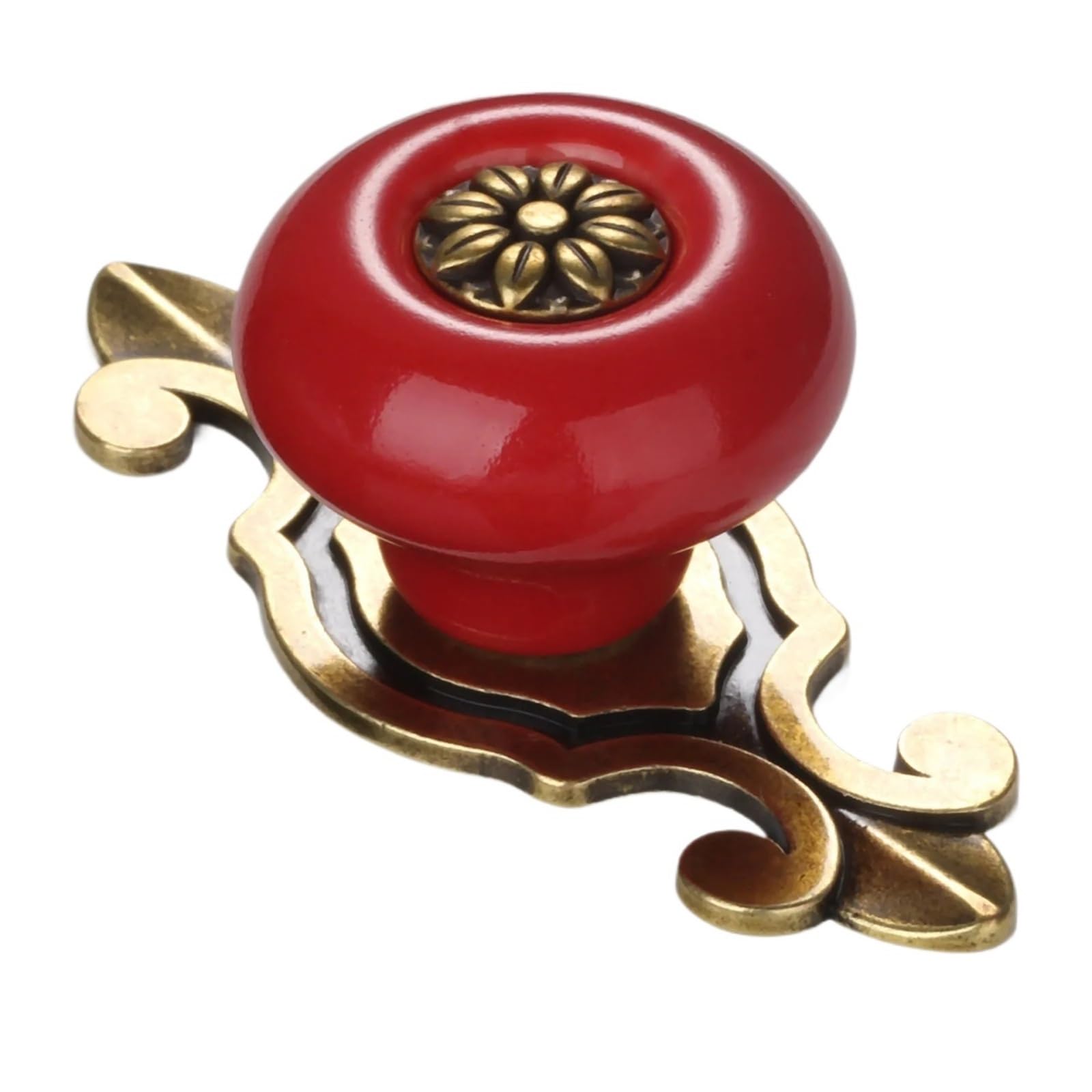 WLIHDB 5Pairs Vintage Furniture Handles Ceramic Cabinet Knobs and Door Cupboard Drawer Kitchen Pull Fitting for Chest of Drawer(Color1)
