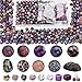 900pcs Glass Craft Beads for Bracelet Making Kit, Include Assorted Round/Bicone/Seed/Rock Beads and Teardrop Pendant for Jewelry Making, Necklace, Art, Designer Charms