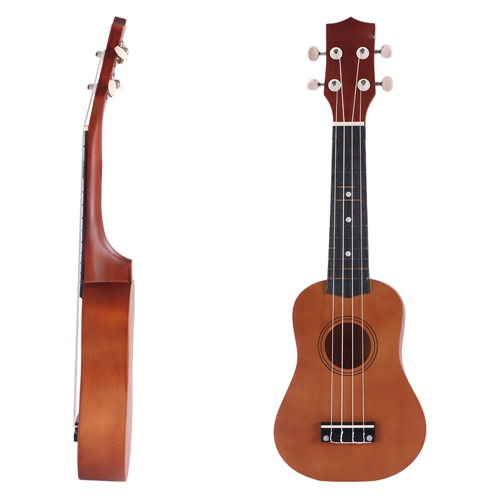 Ukulele Per Principianti Ukulele In Legno Massello Per Principianti Adulti E Mini Chitarra Da 21 Pollici Per Studio Autonomo(Black)