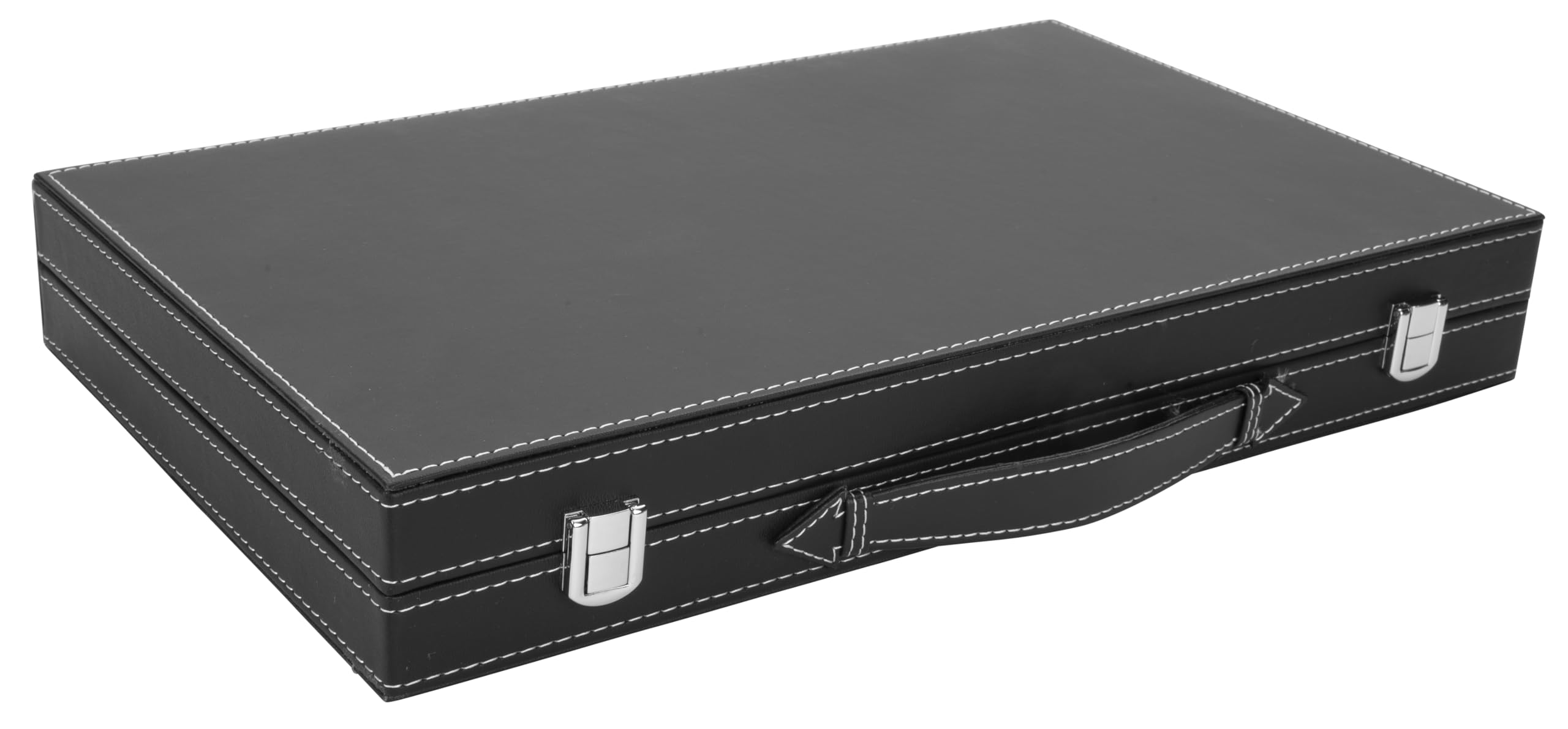 Engelhart - 250508 - Backgammon de Lujo - Verde - 38 cm - 15 Pulgadas - Símil Cuero - Incrustación de Fieltro - Dados y Fichas Nacaradas + 2 Cubiletes - Juego de Estrategia - Juego de Backgammon