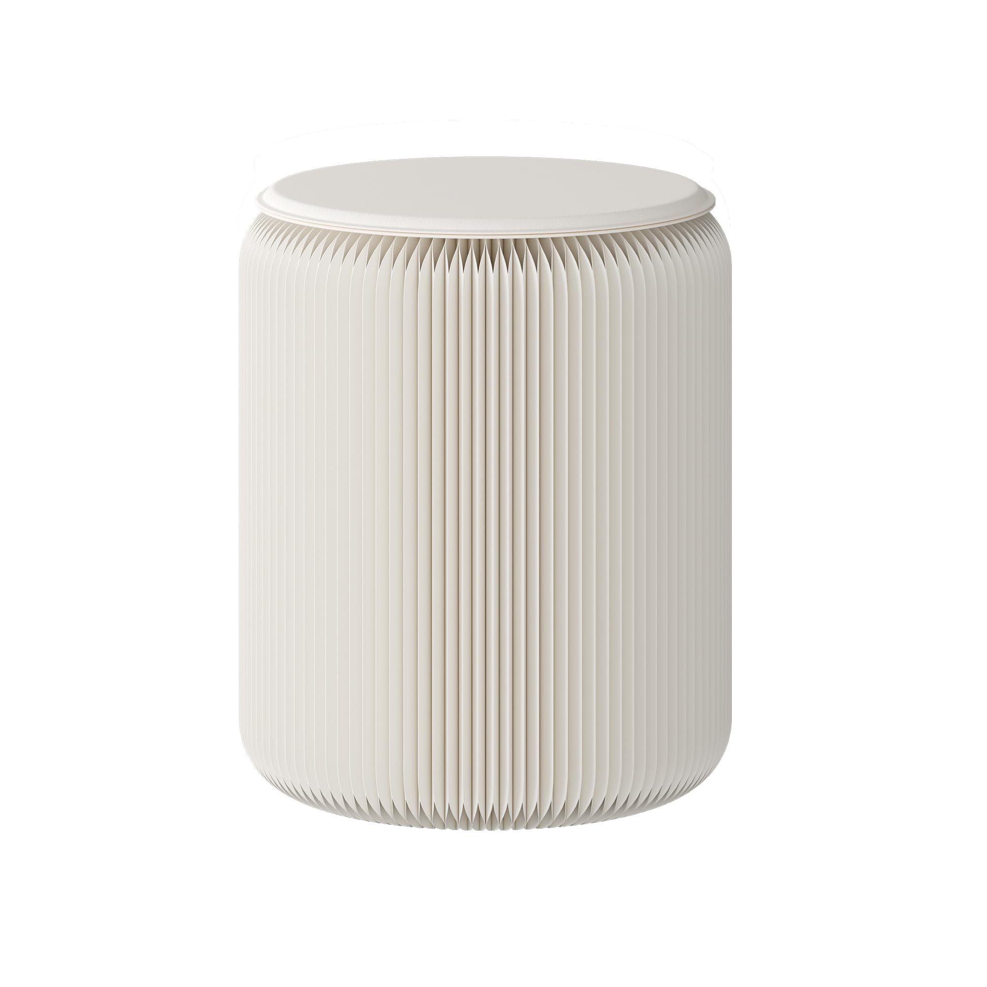 Stool Foldable, Sleek Indoor Decor, White Collapsible Stool with Honeycomb Structure, Supports Heavy Weight, Fit for Office, Bedroom, Living Room and Dining Room, Kraft Paper, H17.7 D11.8