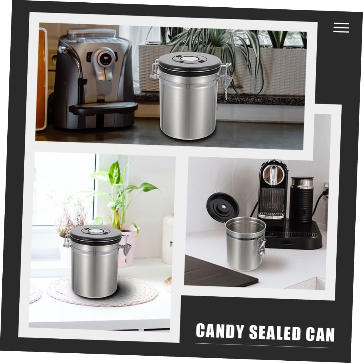 Cat and Dog Food Storage Container with Spoon, 1.8l Stainless Steel Airtight Sealed Jar for Pet Snacks and Grain, Sturdy Kitchen Pantry Organizer for Pet Supplies