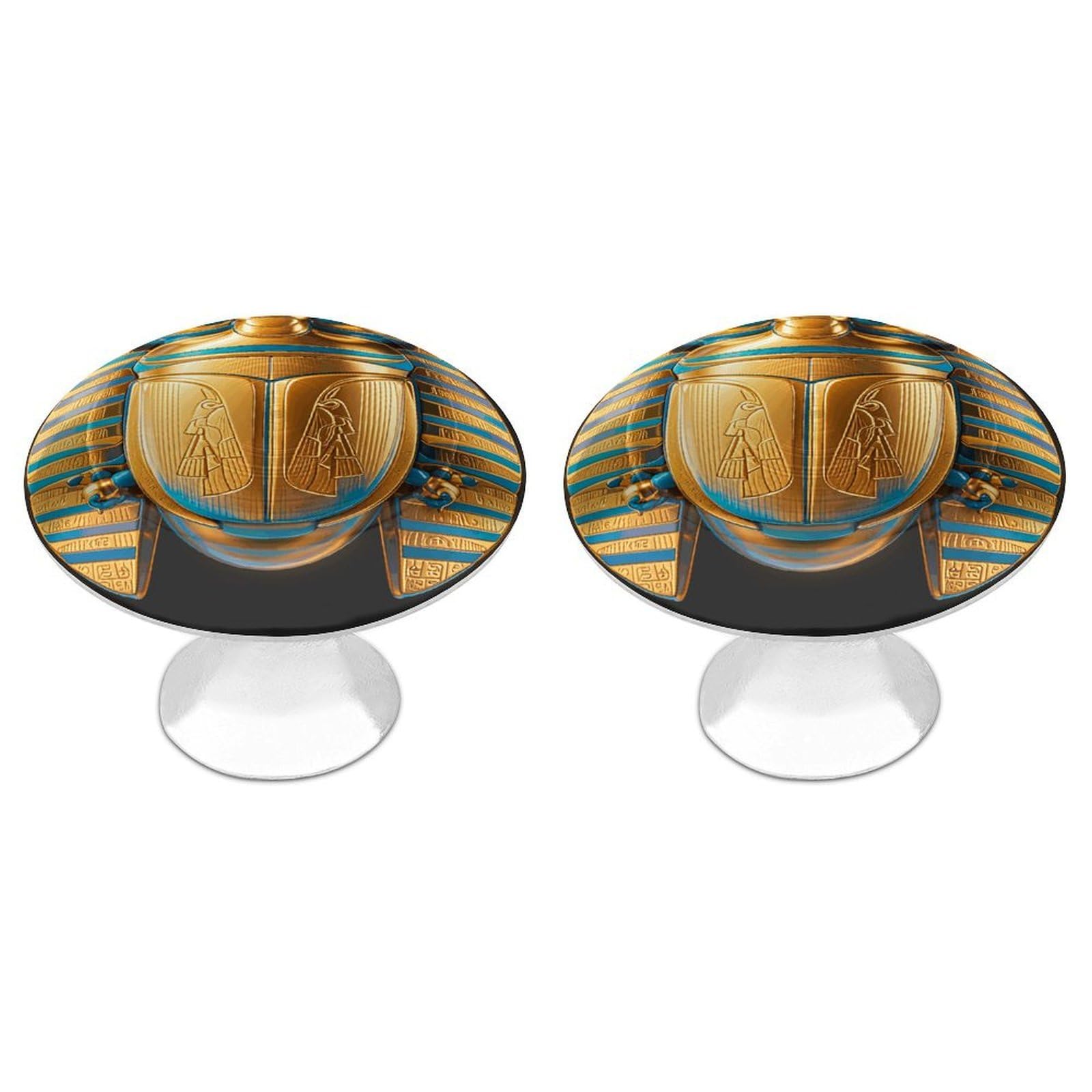 QMNLKH Egyptian Scarab Cabinet Knobs for Home, Round Drawer Pulls for Kitchen, Personalized Cupboard Handles with Screw, Fashion Dresser Knobs for Office, Drawer Handles, 2 Packs