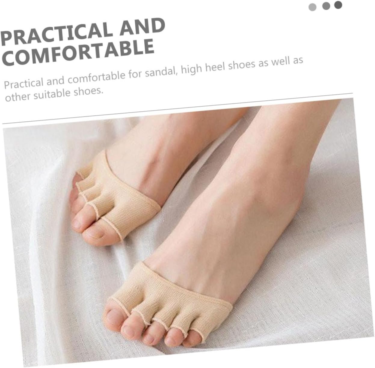 NOLITOY 8pairs Womens Lace Open Toe Socks Half Sole Pad for High Heels Non-slip Sole Pad Comfortable and Breathable