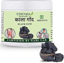 UNICOSA Ayurveda Natural & Pure Kala Gond | Gond Siyah | Black Gum | 100% Pure & Ayurvedic | Lab Tested and Certified (100 gm)