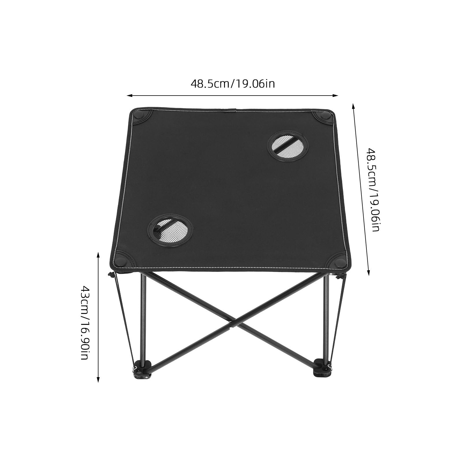 Uonlytech Table de Camping Pliable Portable avec Cadre Robuste en Fer et Tissu Oxford, 2 Porte-gobelets, pour Pique-niques et Activités de Plein Air