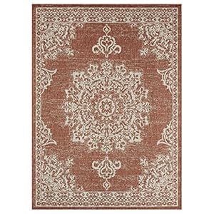 Nicolemillernewyorkpatiocountryazaleatransitionalmedallionindooroutdoorarearugterracottaivory79x102  Urban Country Home Decor Nicole miller new york patio country azalea transitional medallion indooroutdoor area rug terracottaivory 79×102  urban country home decor