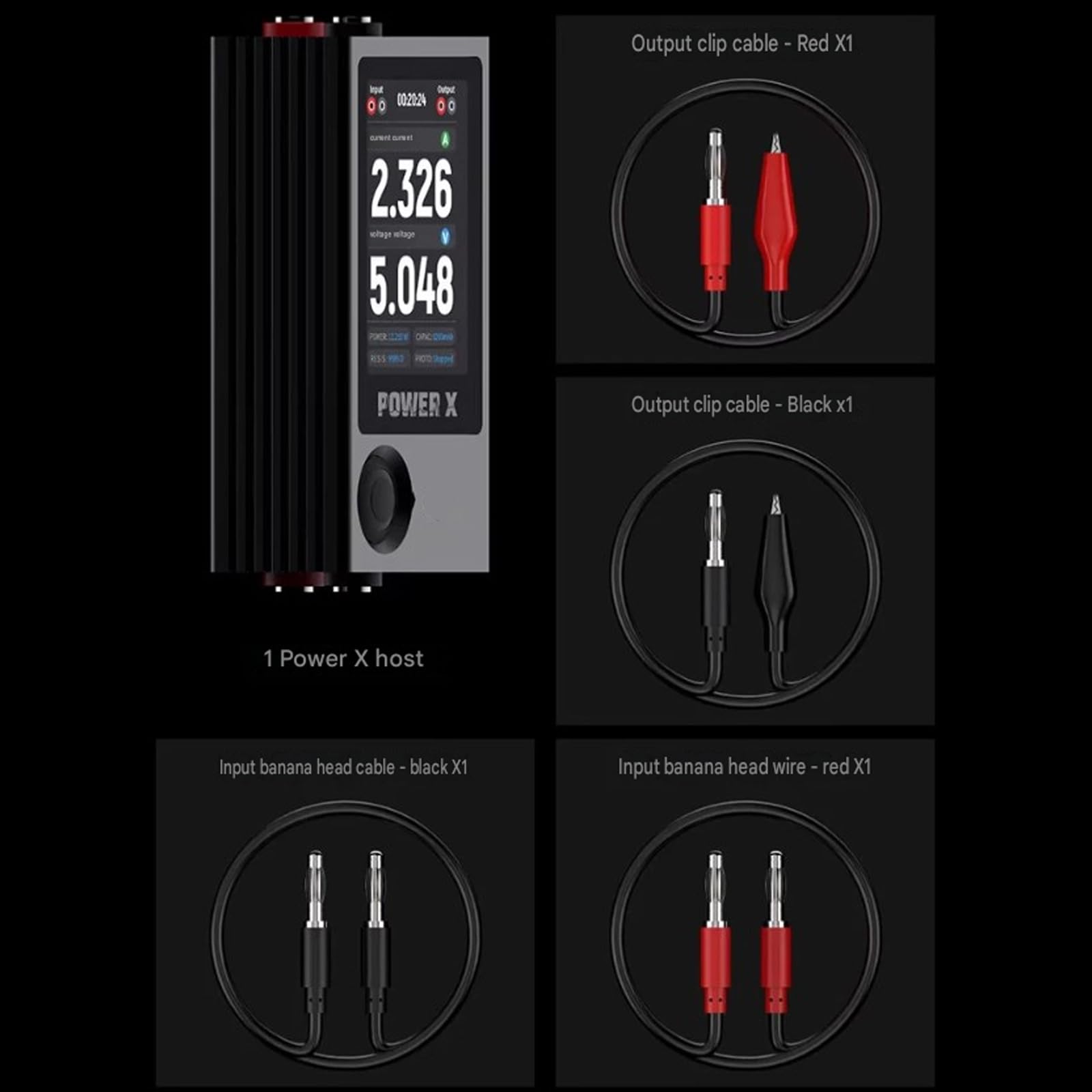 Tester mocy do naprawy tablic telefonicznych, aluminiowy multimetr z odczytem prądu napięcia, wejście USB typu C, zestaw 4 kabli, tester naprawy płyty głównej, wykres diagnostyczny typu C