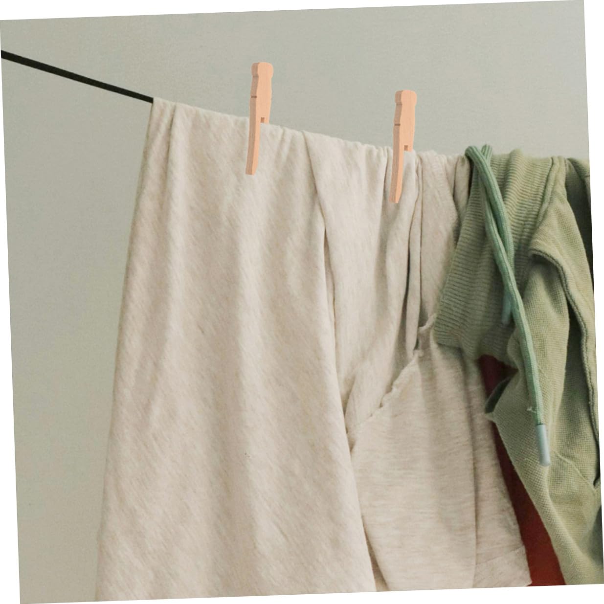 100 Pinzas de Madera Redondas para Ropa Clásicas Vintage, Resistentes Mecanismo Fuerte, Ideales para Secar y Manualidades, Pack de 100 Unidades