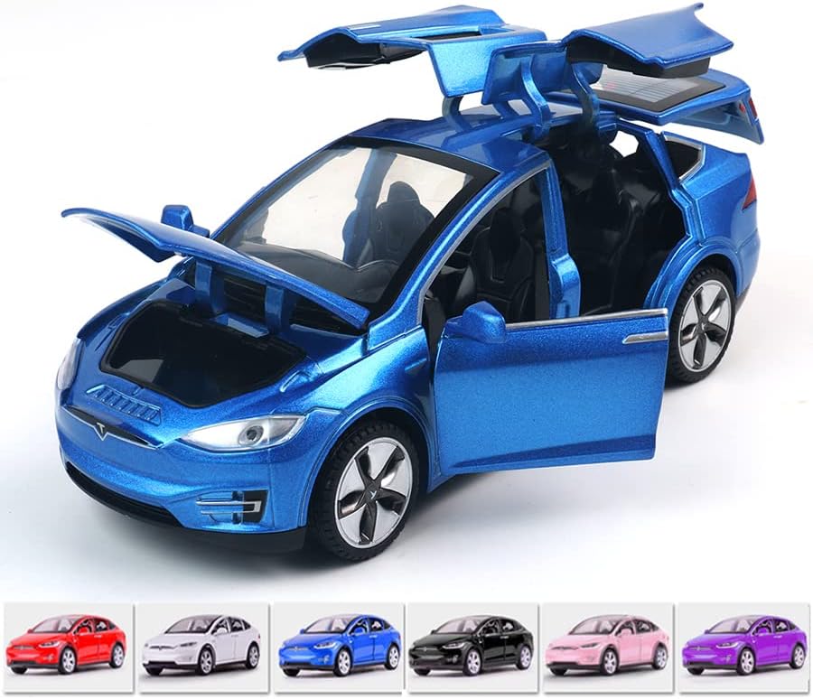 1:32 Scale Car Model X Alloy Diecast Pull Back Electronic Toys with Lights and Sound, Mini Vehicles Toys for Kids Gift
