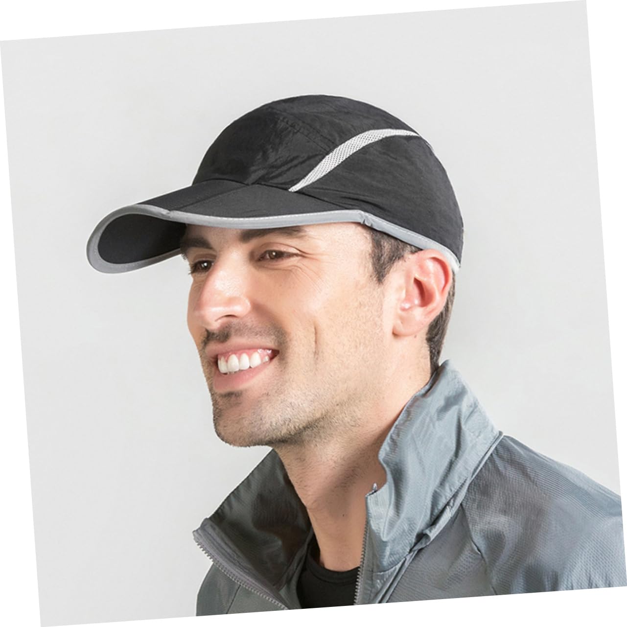 SOIMISS Gorra de Beisbol Gorras Deportivas para Hombre Gorra de Tenis Tapa Hombres encabezamiento Reflectante Gorro Sol Hat Sombreros de Visera para Mujer Sombrero para el Sol Nylon Black