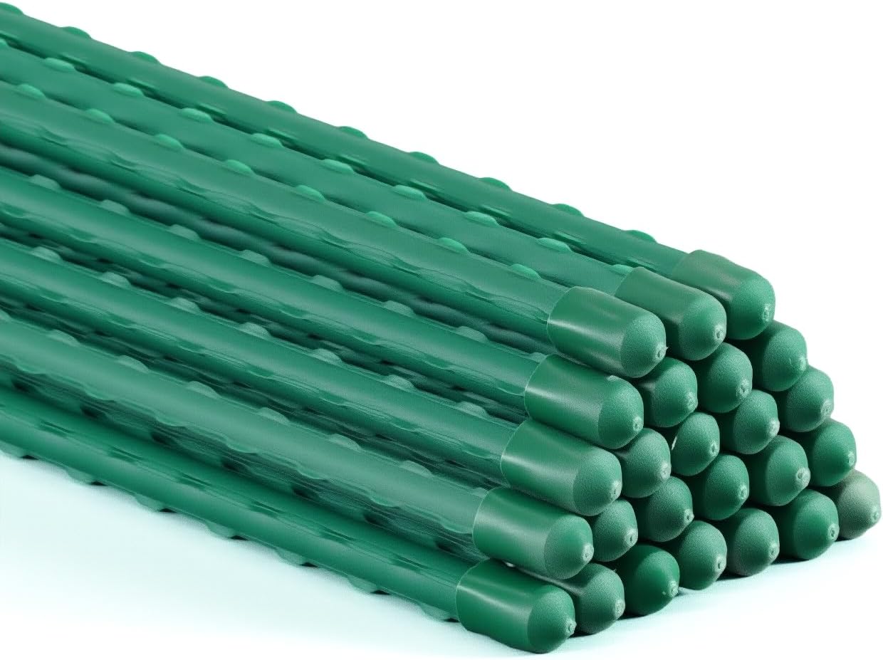 CAPHAUS Durable Metal Plant Stakes, Garden Poles for Tomatoes, Cucumbers, Beans, Potted Plant Support Garden Stakes, Garden Poles for Outdoor and Indoor Plant Gardening, 25 Pack of 3ft / 36 Inch