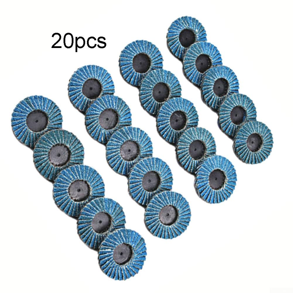Mola per Lucidare, Mole Lamellari, Confezione da 20 50 Mm X 6 Mm Disco Lamellare in Zirconio con Gambo da 1/4 Pollici Mola Abrasiva per Metallo Arrugginito
