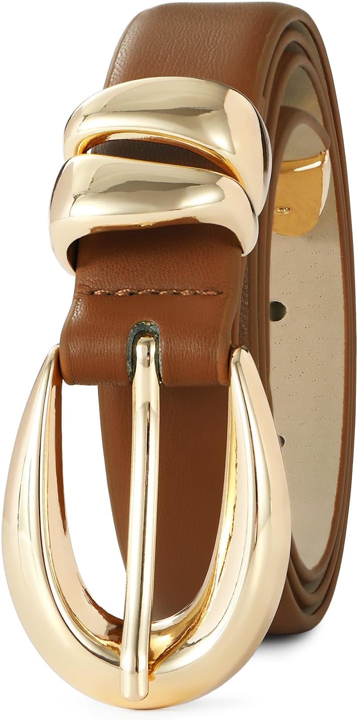 Fashion Waist Belt with Gold Buckle Women's Belts for Jeans Stylish Leather Belts for Women - Image 2