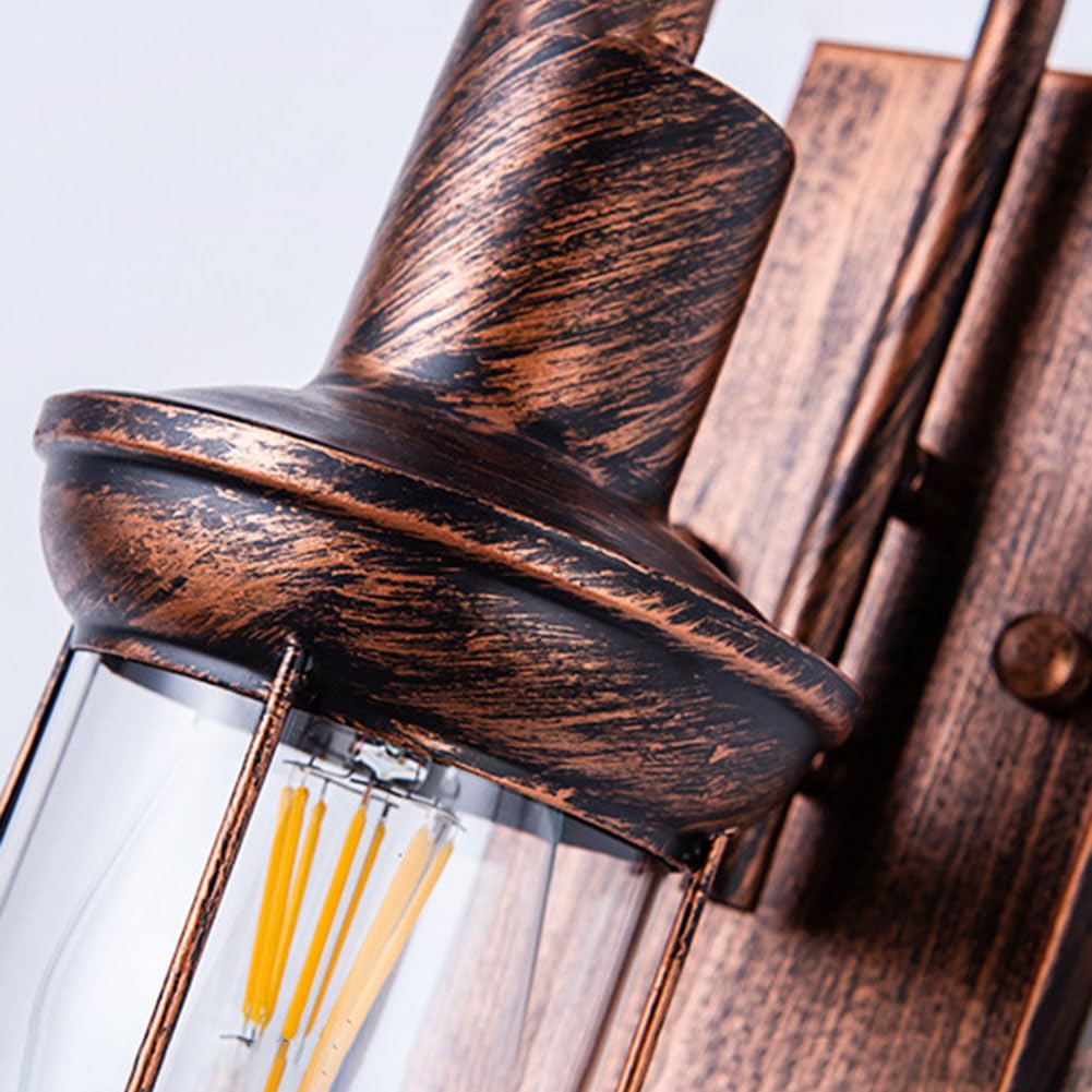 Antike Wandleuchte mit Stecker Kabel Schalter Wandlampe Glas und Aluminium Vintage Wandbeleuchtung Veranda Beleuchtung Wand Lampe Retro Rustikale für Innen Schlafzimmer Wohnzimmer Freien
