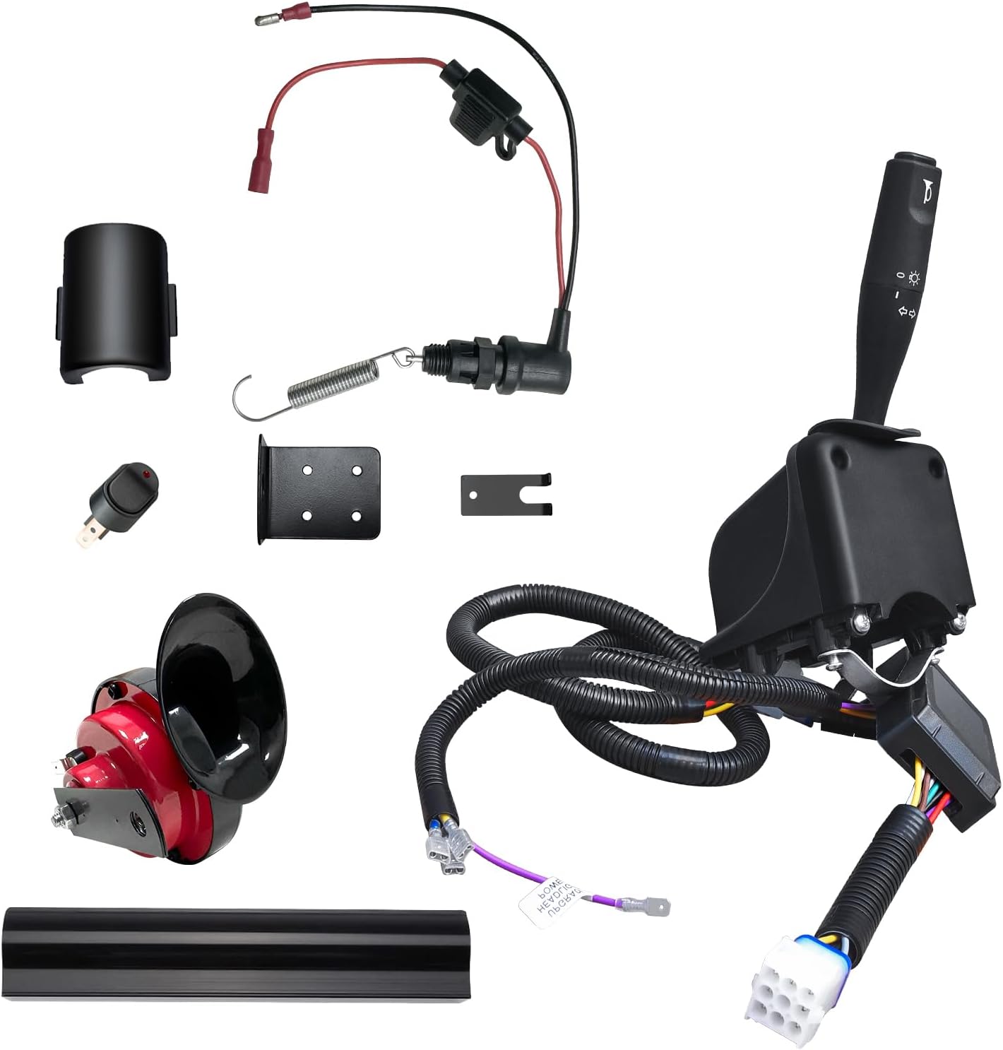 Golf Cart Turn Signal Kit for Club Car Precedent and Tempo,9-Pin Plug Upgrade Replaces Wiring Harness Kit with Horn Brake Light Switch,12V Plug and Play Time Delay Brake