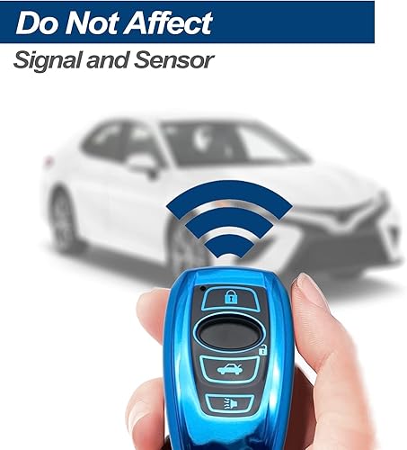 Vista 6 de Funda para llavero de TPU compatible con Subaru WRX BRZ Ascent Forester Crosstrek Legacy Outback Impreza XV WRX STI XV Crosstrek TPU Funda para Azul