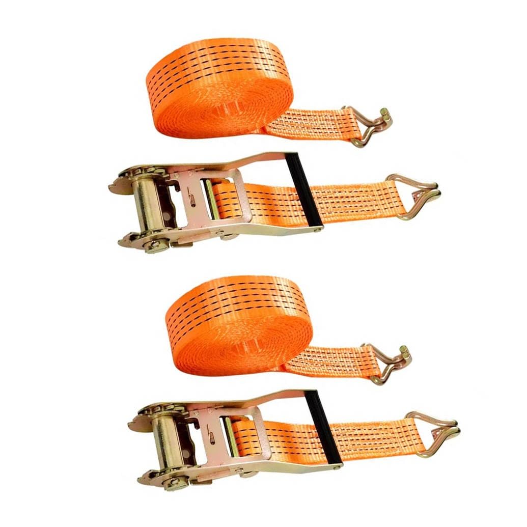 2 Piezas Cinchas De Amarr 2000KG Correa De Amarre 5 Cm Tensor De Carraca con Trinquete Y Gancho Pueden Transportar hasta 5000 KG Cinchas Muy Fuertes para Cargas Sólidas(B,5cmx10m/1.96x393in)