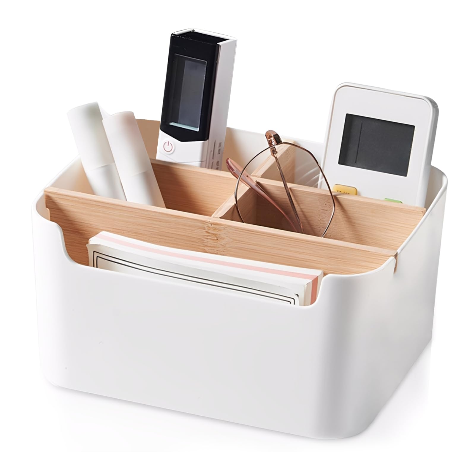 Stifte Organizer, Bambus Tisch Organizer Desktop, Stiftehalter 5 Fcher mit  Trennwnden Schreibtisch Organizer Stiftehalter Schreibtisch Organizer Holz  Bro Organizer fr Studium Bro Kinder (Wei): Amazon.de: Brobedarf &  Schreibwaren