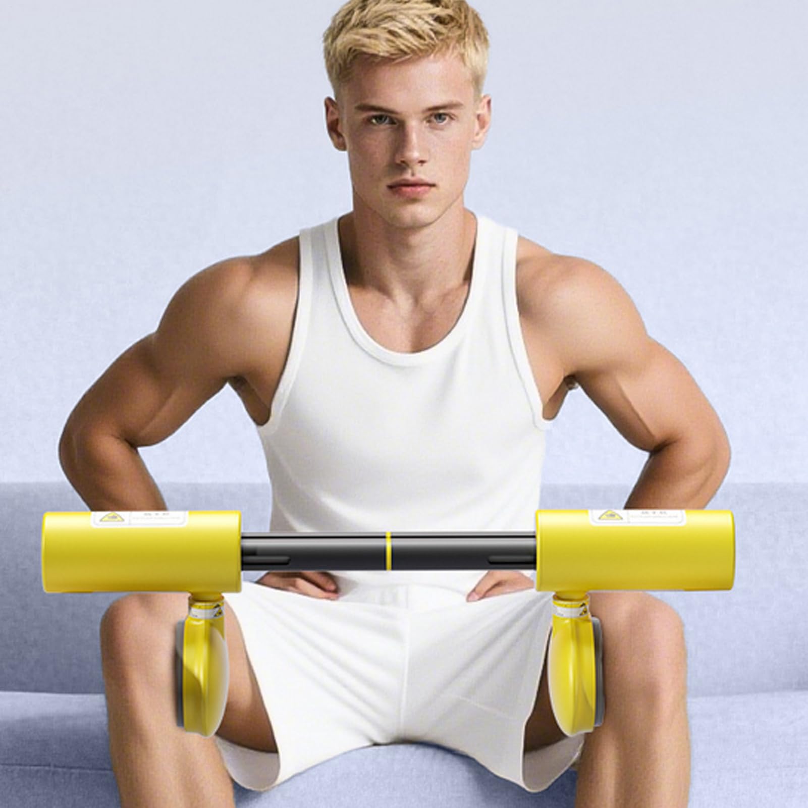 Trenażer ud – trener ramion do wzmacniania mięśni | materiał stalowy PP i Fe, trening ciała z podparciem rdzenia, ćwiczenia ramion do fitnessu, studia fitness, domu, po porodzie, 56,5 x 19 x 15 cm
