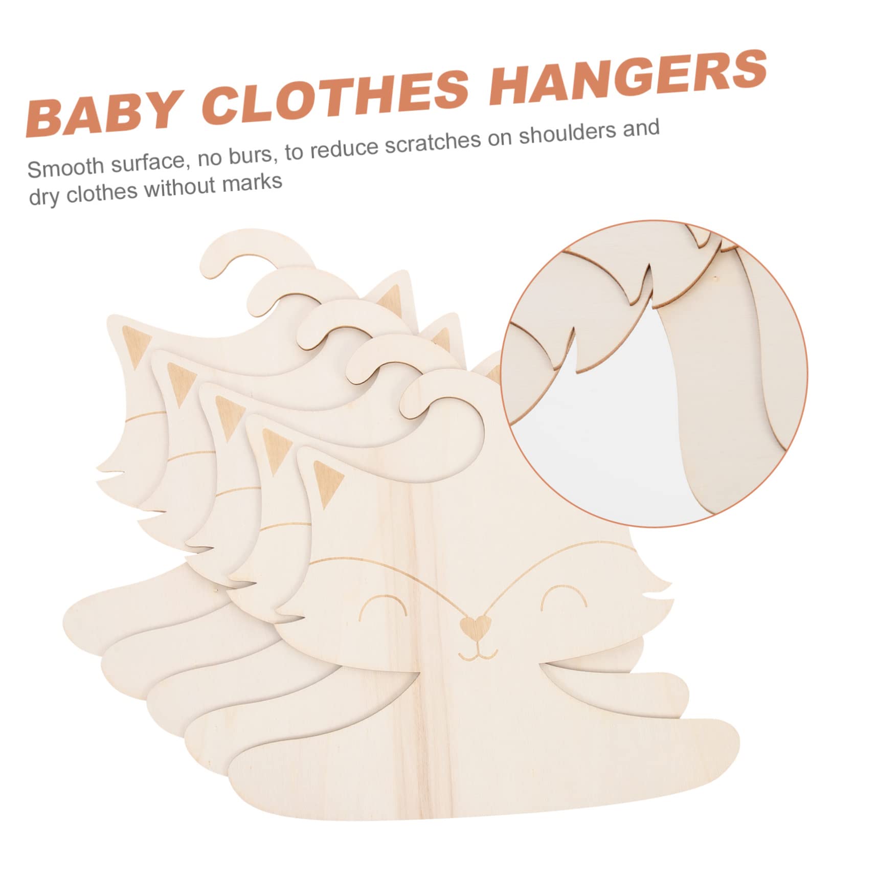 SOLUSTRE 5Pcs Cartoon Animal Clothes Hangers Decorative Hangers for Nursery Organization Sturdy Dress Holders for Shirts Coats Shorts Cute Design Without Edges Burrs