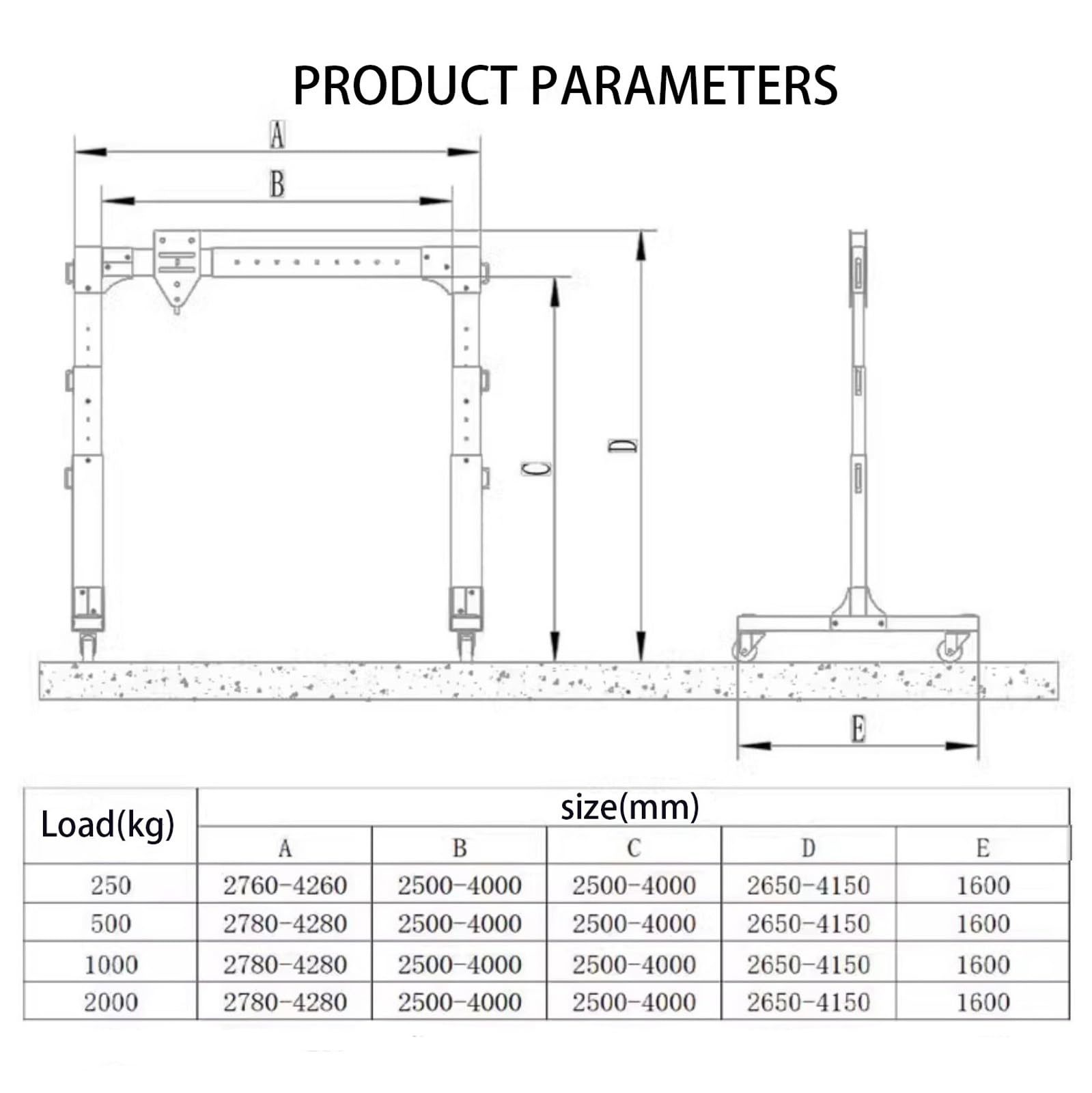 Fixed BSE HYD Stacker, 1000 lb, 64 in Lift