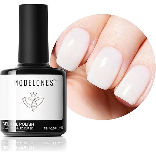 modelones Milky White Gel Nail Polish Nail Polish Natural Color Translucent Jelly Soak Off LED Clear Coat Soap Nails Art White French Gel Polish15 ML