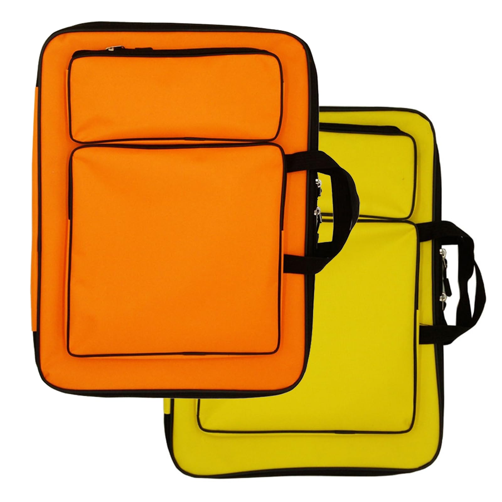 Orange+Yellow, A3 Art Portfolio Case, Waterproof Drawing Board Bag with Shoulder Strap, Sketchbook Sketch Pad Storage Bag, for Palette Paints Brushes Pencils Artists' Supplies