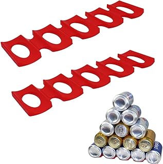 2 szt. układacz do lodówki silikon stojak na puszki butelki wina uchwyt półka organizer do układania puszek i butelek (czerwony)