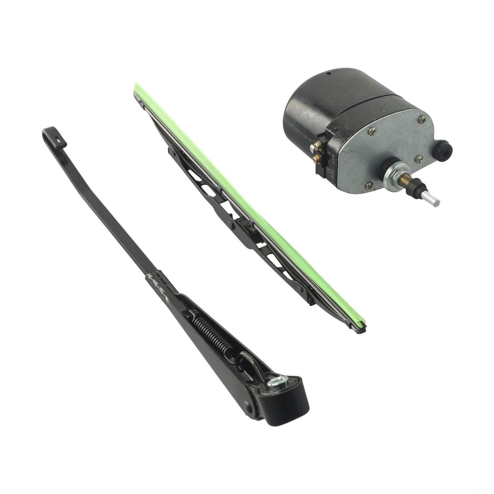 Moteur d'essuie-glace 12 V avec lames pour bateaux de pêche, camping-cars, tracteur, caravane, VTT, UTV - Design innovant et fiable (moteur + essuie-glace)