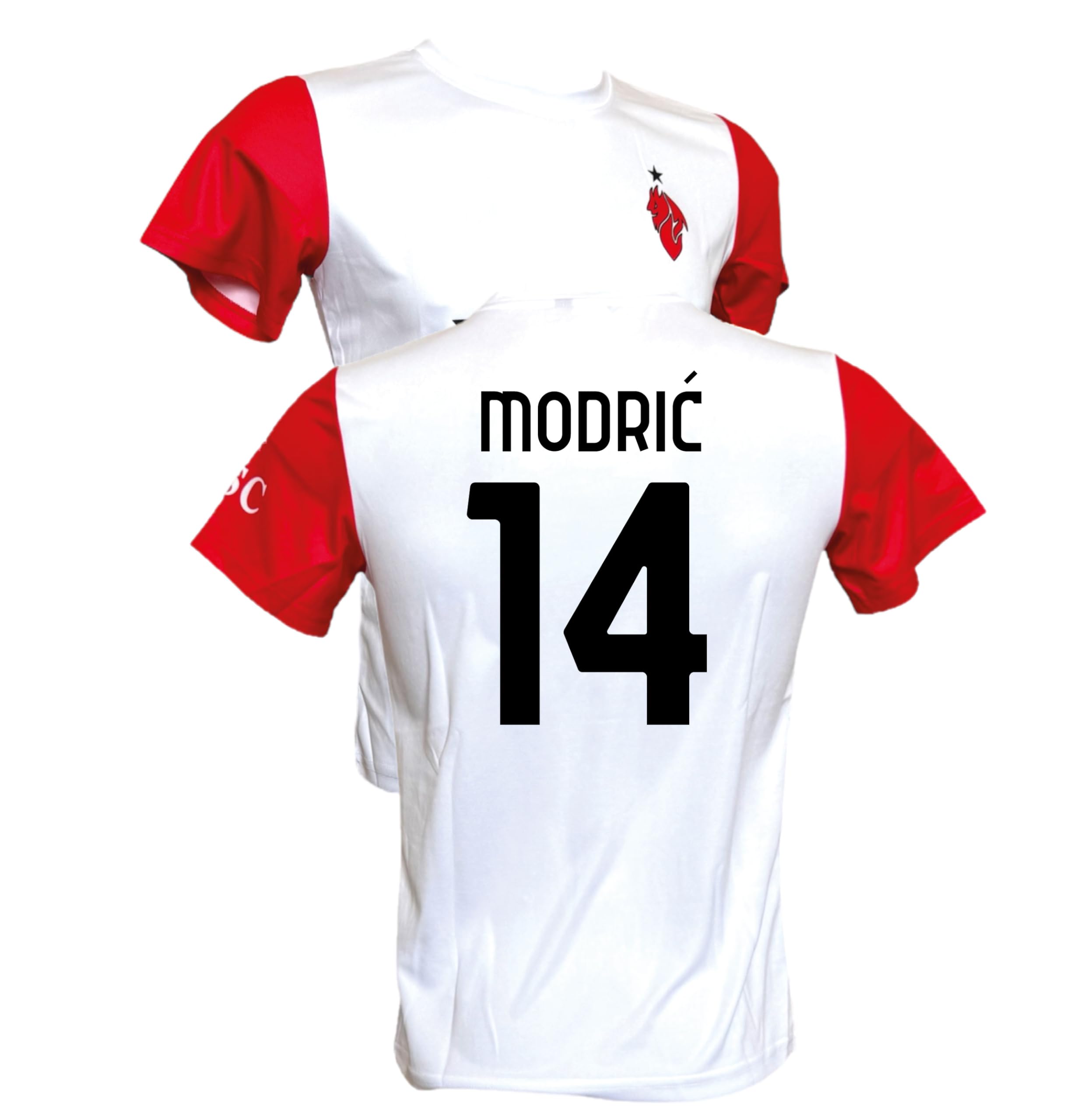 AC Milan Maglia Bianca Modric 14 Replica Ufficiale 2025/2026, Away, Adulto e Bambino