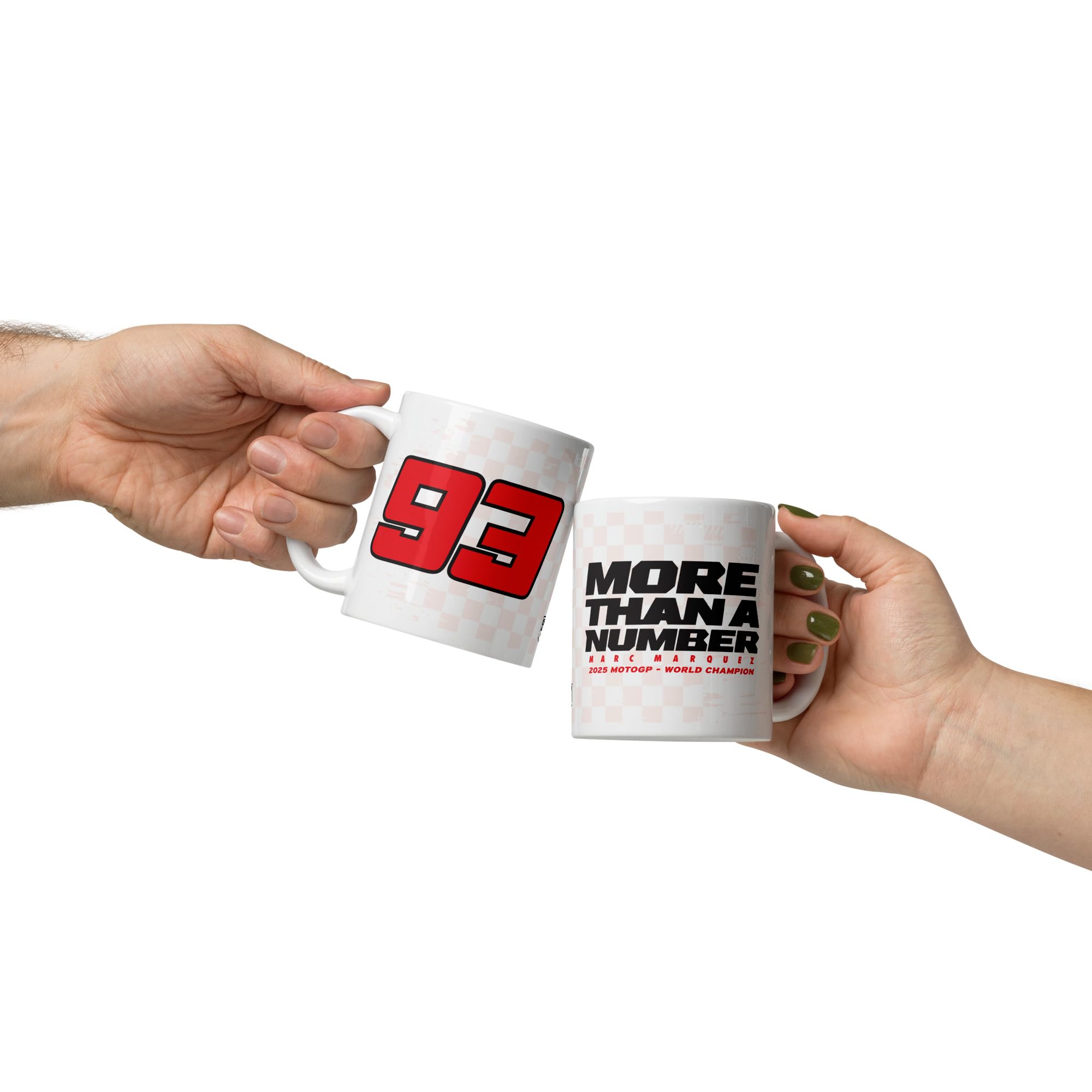 MM93. Moto Grand Prix. Campeón Mundial 2025. MORE THAN a NUMBER. Motociclismo. Taza de cerámica. Apta para microondas y lavavajillas. Sublimado por transferencia con insumos certificados. TAZ1315.