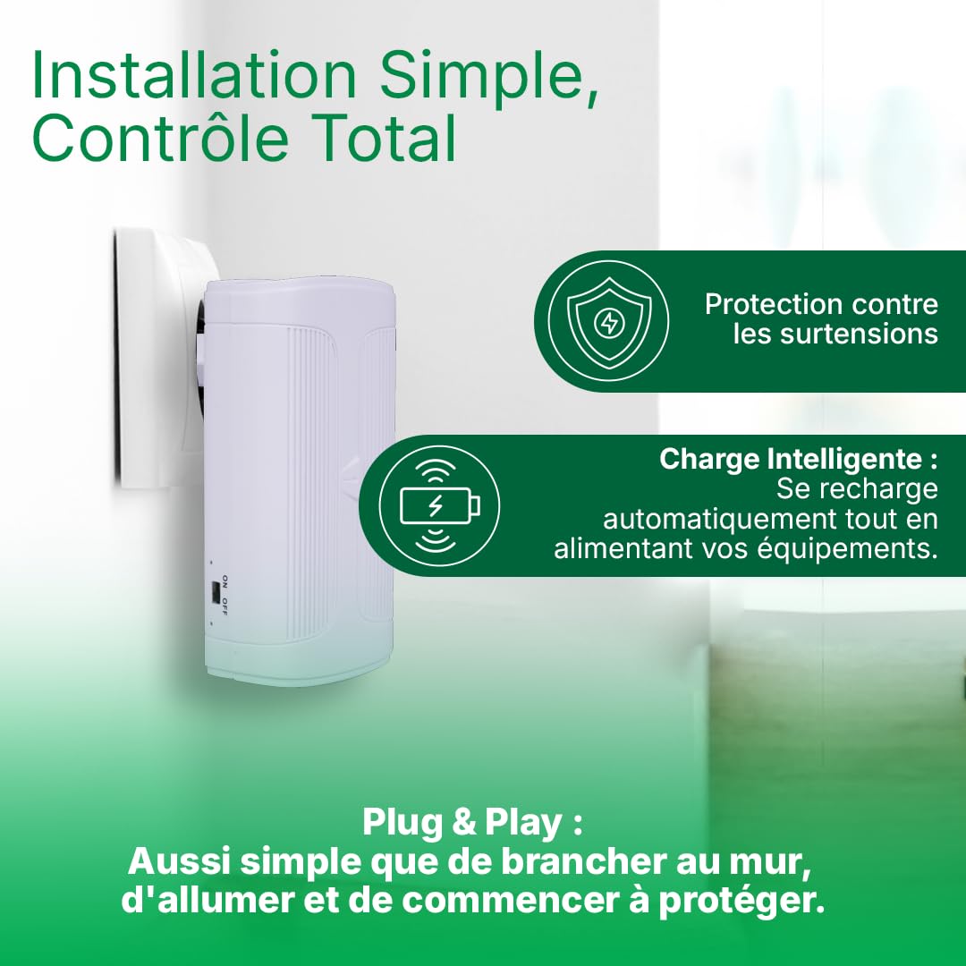 Mini UPS 5V Onduleur de Grande Capacité | Batterie Interne 2500mAh Et Connecteur USB | Système d'alimentation Ininterrompue Onduleurs pour Box Internet, Caméras Et Micro Onduleur 5V (Max. 2A)