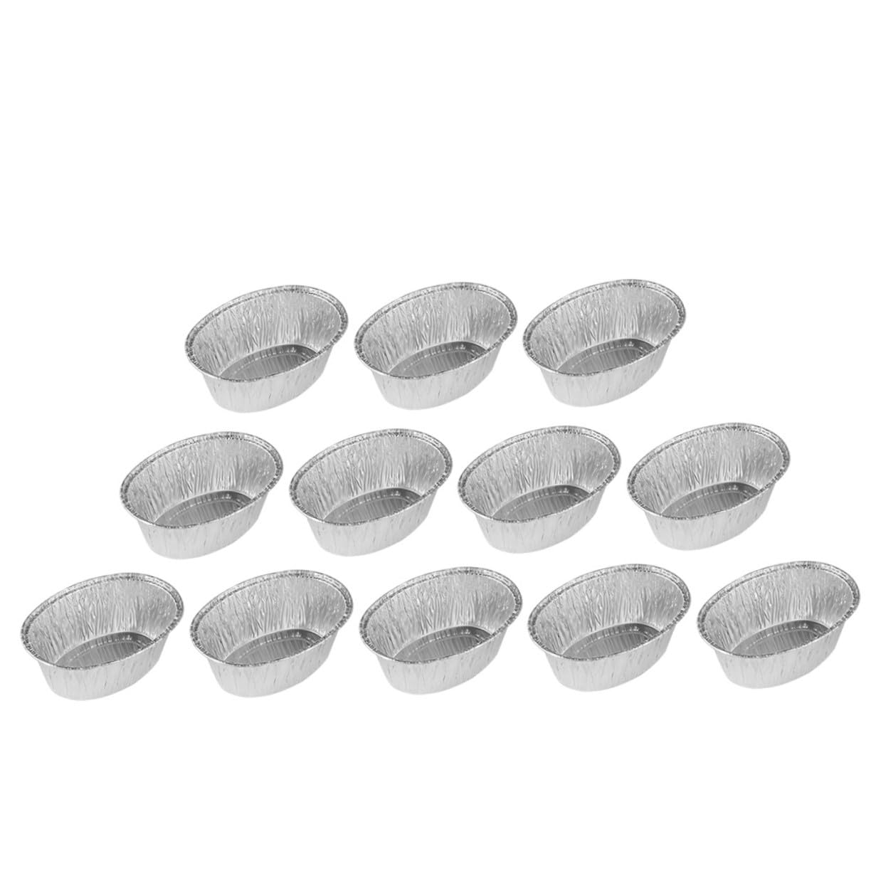GALPADA Vaschette Resistenti Alte Temperature in Carta Stagnola Usa e Getta Ovali Argento 125 Pezzi per Riscaldare e Conservare Cibo in Forno e Frigorifero