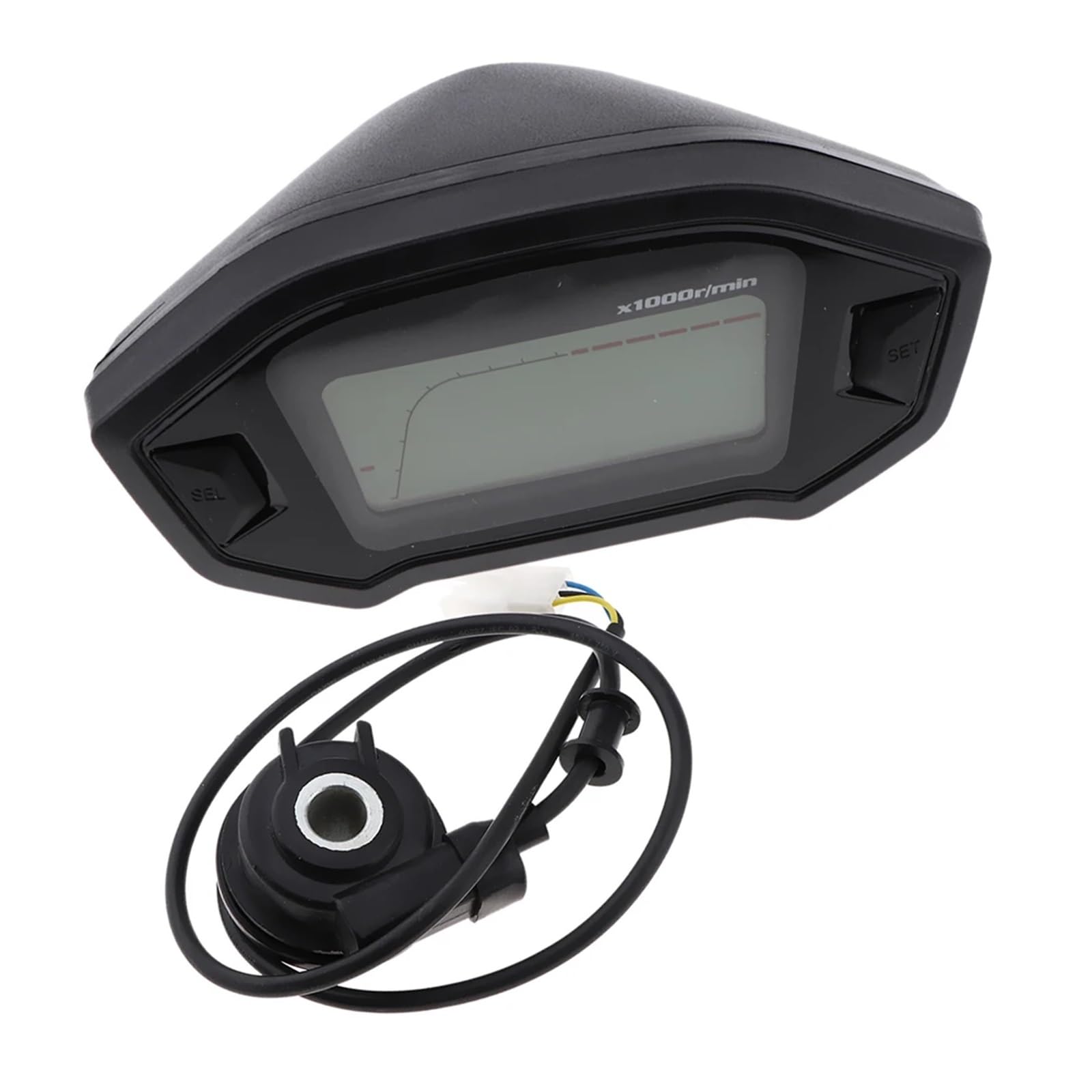 Tacómetro Odómetro Motocicleta Velocímetro Y Odómetro Digital Universal para Motocicleta, con Retroiluminación De 5 Velocidades Y 7 Velocidades, para 13000 RPM Y 199KMH/MPH.