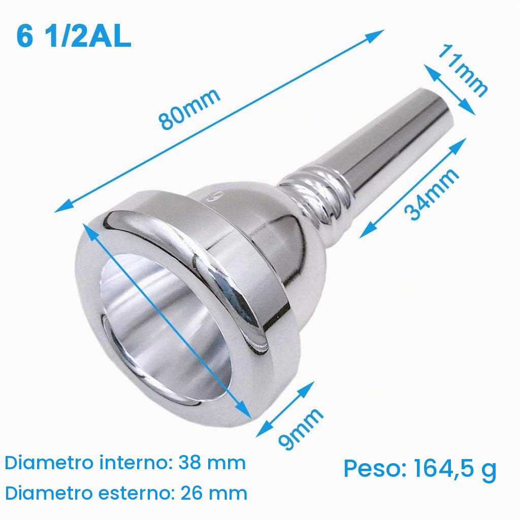 Missmore Trombone Bocchino 6 1 / 2AL, Bocchino baritono ed eufonio, placcato argento