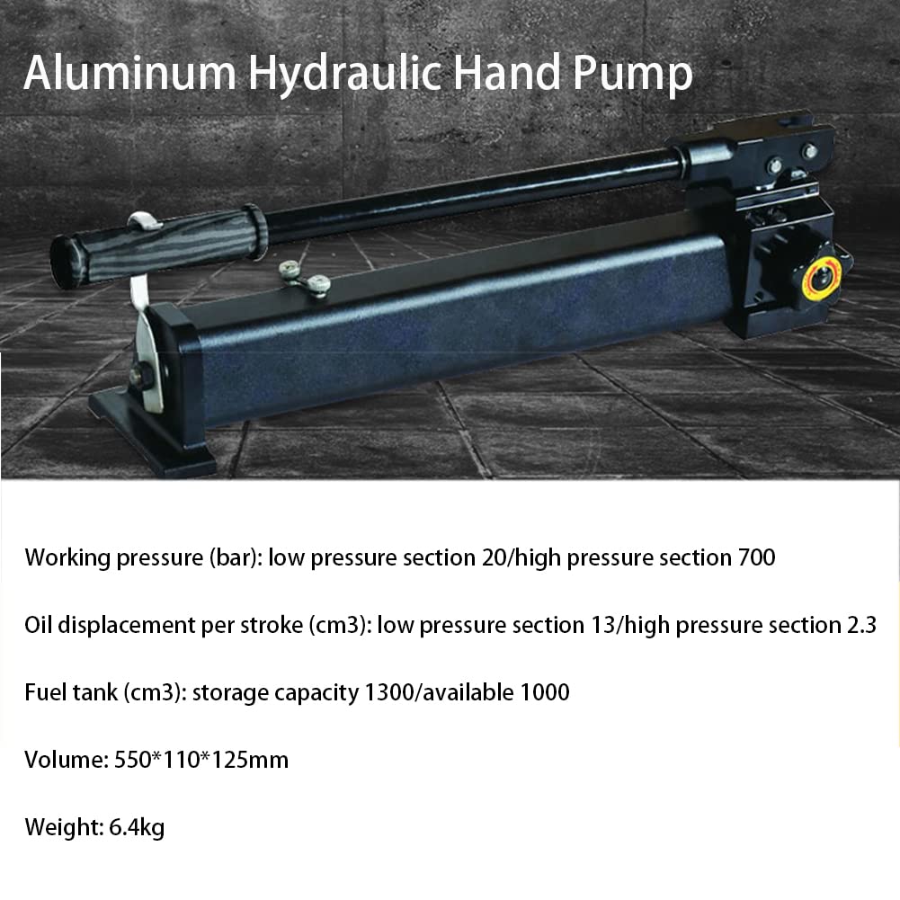 FAXIOAWA Pompe hydraulique Manuelle en Alliage d'aluminium, Section Basse Pression 20/Section Haute Pression 700 Bars, pour Outils hydrauliques séparés, HHB1000