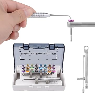 Implant Universal Driver Kit Prosthetic Kit with Adjustable Ratchet 16pcs Screwdrivers,10-70Ncm Implant Restorations Fully Autoclavable HYG-DH230