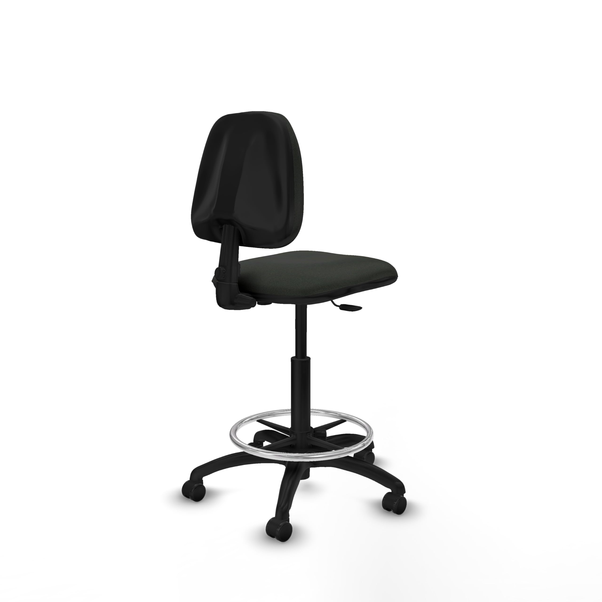 Piqueras y Crespo Taburete Isso: Taburete de Trabajo con Ruedas Ideal para Oficina, Silla recepcion Alta y Comodidad con Respaldo Regulable en Altura -