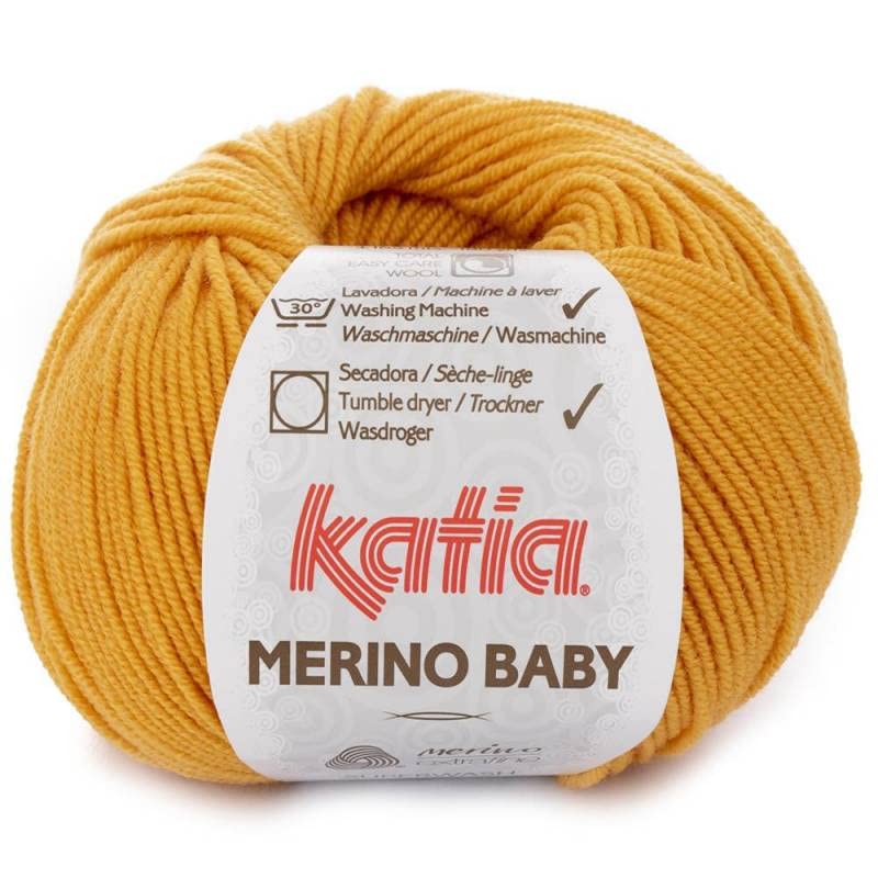 Lanas Katia Merino Baby Ovillo de Color Mostaza Cod. 71
