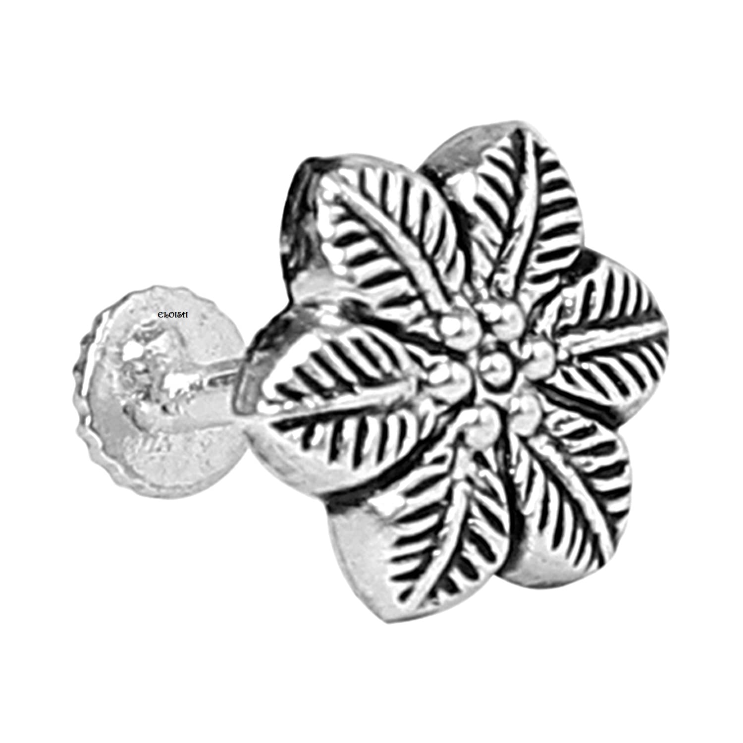 ELOISH 92.5 Sterling Silver Nose Pin for Women, 92.5% Pure Silver Nose Pin for Girls (Back Push Style) (SILVER ORNAMENTS : 0.050 GRAMS) (B0BVJ3TTZ5) Amazon Price History, Amazon Price Tracker