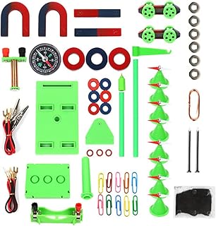 AOAUTO Labs Junior Science Magnetism Set for Experiment Education,70PCS STEM Magnetic Teaching Tools,Electricity Discovery Circuit and Magnetism Experiment Kits Science Educational Toys
