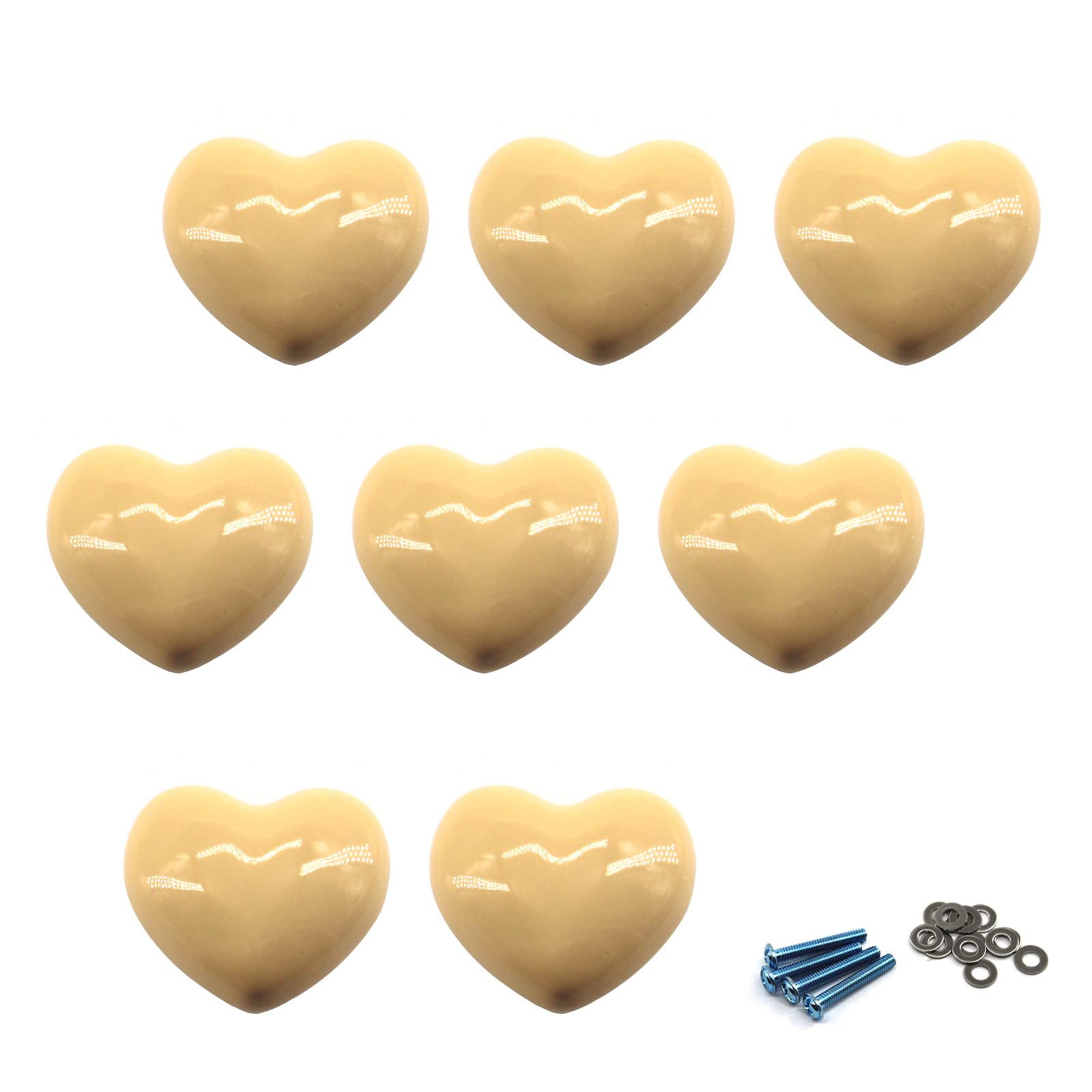 Zerniple Door Knobs Ceramic Drawer Pull Handle Kids Room Cupboard Knobs with Screws (8 Pieces)