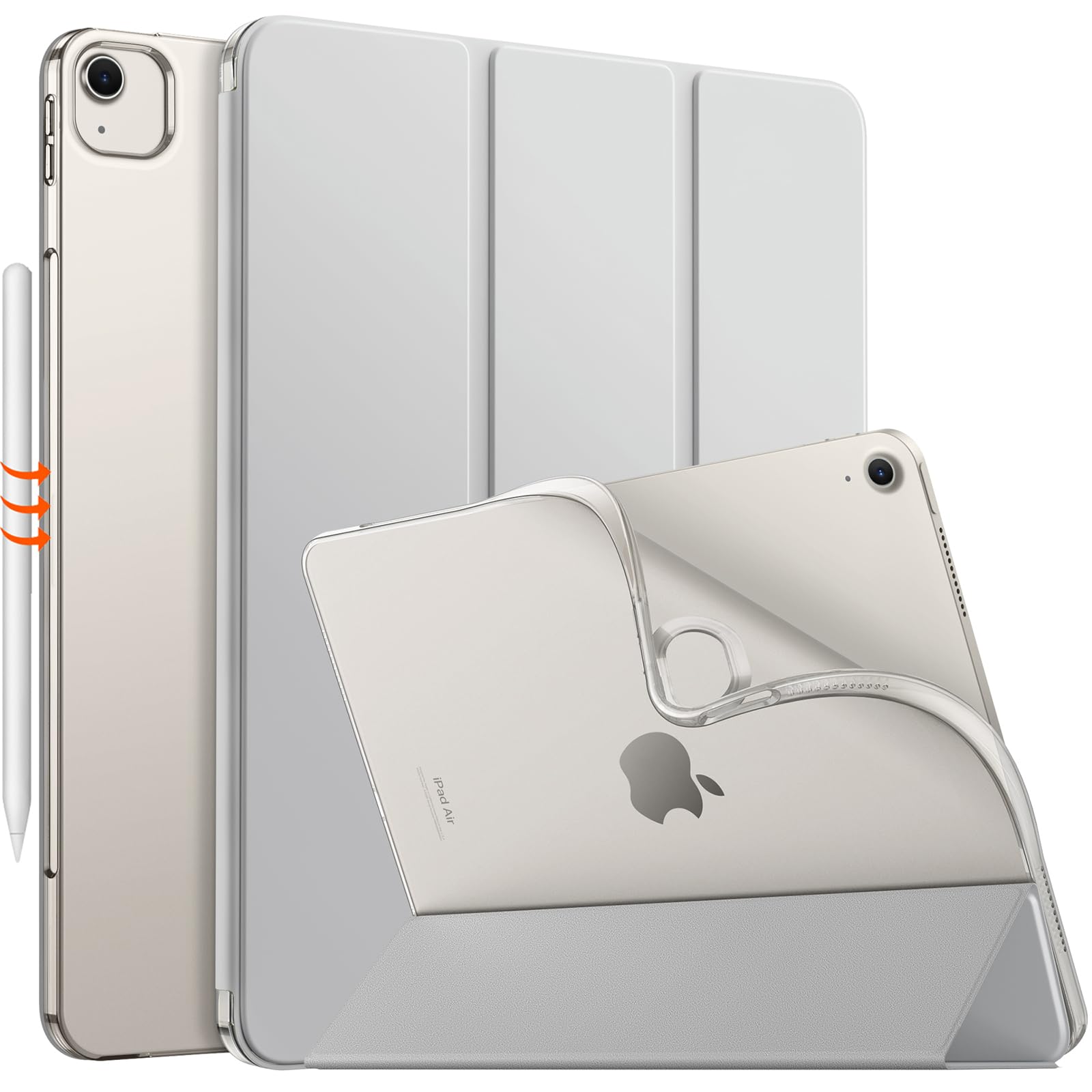 Étui Pour IPad Air 13 Pouces M3/M2 (2024-2025) - Protection Antichoc, Veille/réveil Auto, Support Pliable à Angles Multiples - Design Tortue Marine Bleu