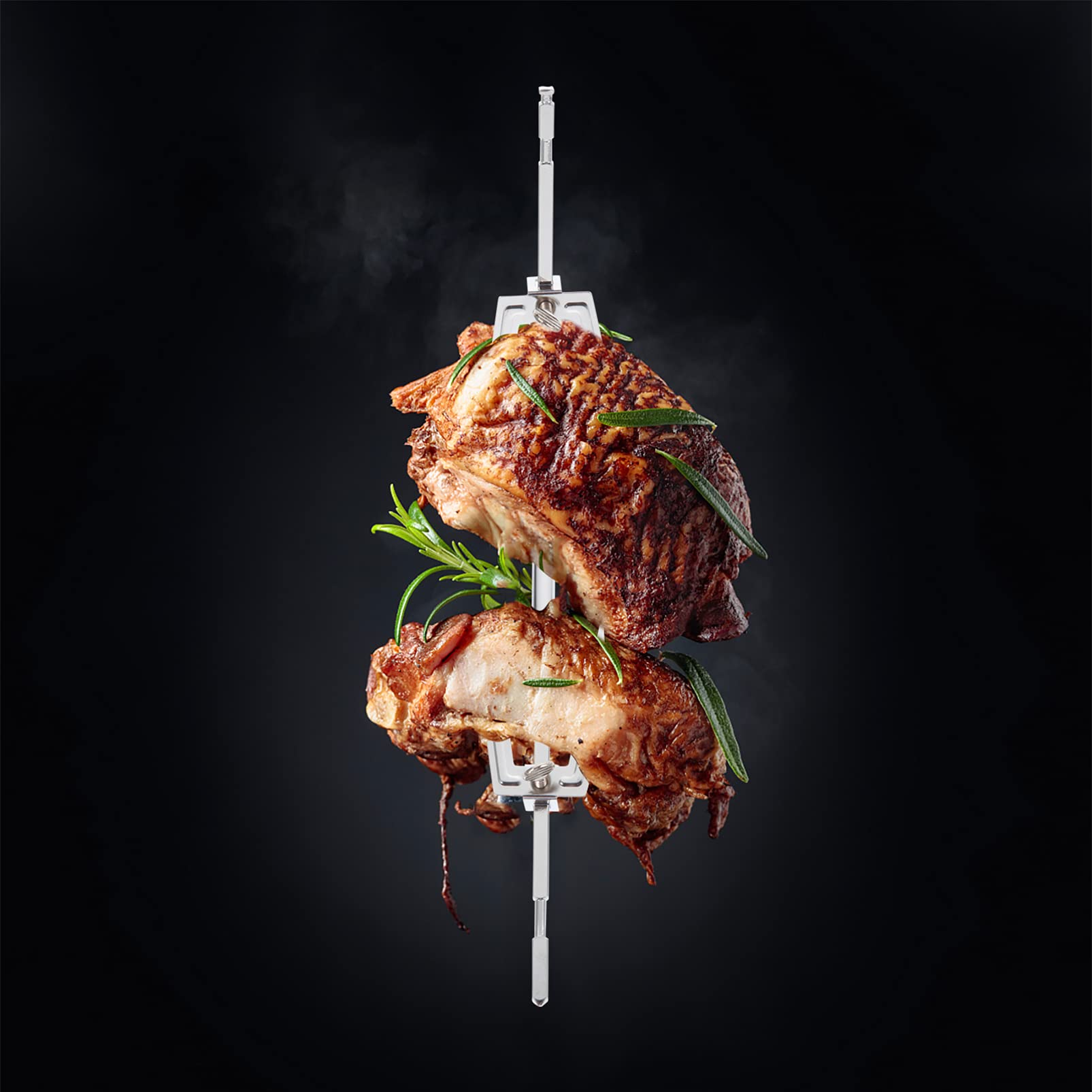 Amosfun 2 Pz forchettone forchetta per friggitrice ad aria griglia girarrosto attrezzi cucina grill kit bbq forchetta per pollo arrosto gadget domestico Acciaio inossidabile Silver