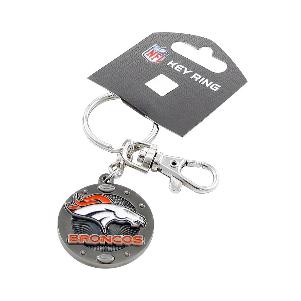 aminco NFL Denver Broncos Impact Keychain Silver, One Size