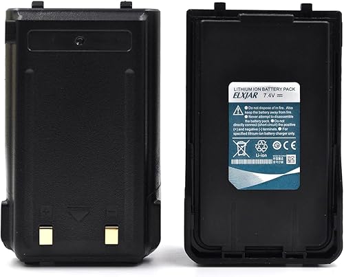 Miniatura 6 de hflexgrad Paquete de 2 baterías de iones de litio de 7.4 V 2200 mAh UV-S9 Plus para radio bidireccional Baofeng UV-S9 UV-S9 Plus Etc con cables de