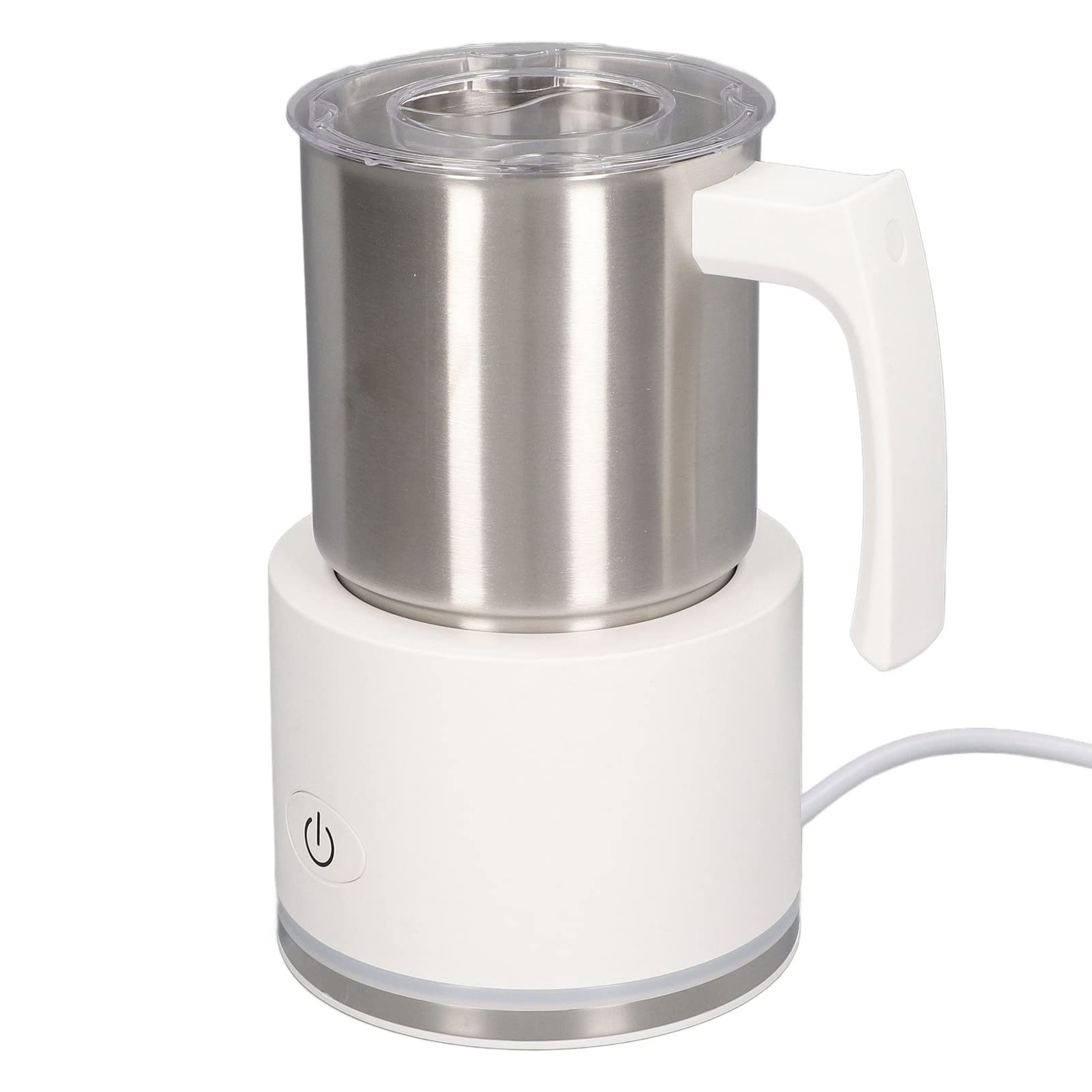 Montalatte elettrico Silenzioso, 250 ml, caldo e freddo, per caffè, uso domestico, in acciaio inossidabile (bianco)