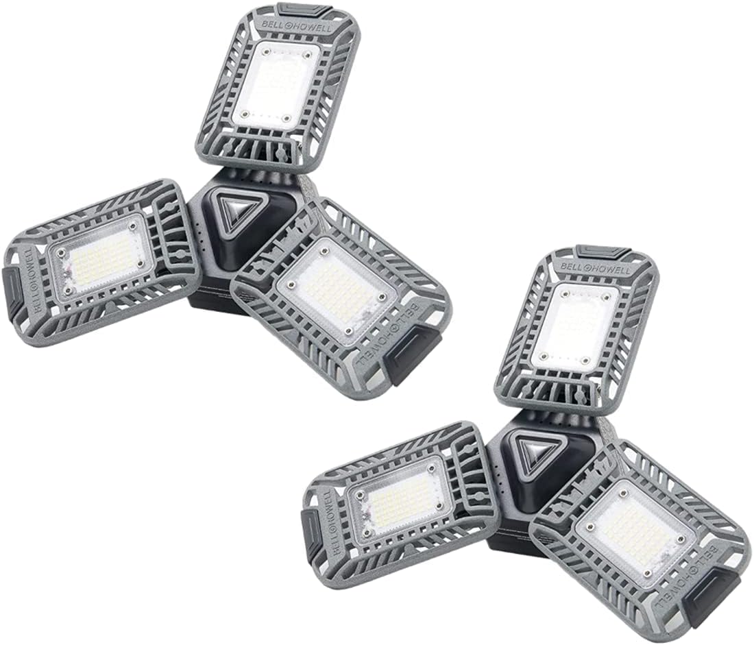 Bell+Howell Triburst Motion Sensor Technology, ASON TV 4000 Lumens / 6500 Kelvin Indoor Lights S/2, Ultra Bright with 144 LED Bulbs and Multi-Directional Triple Panel Bedroom, Garage, Ceiling Light