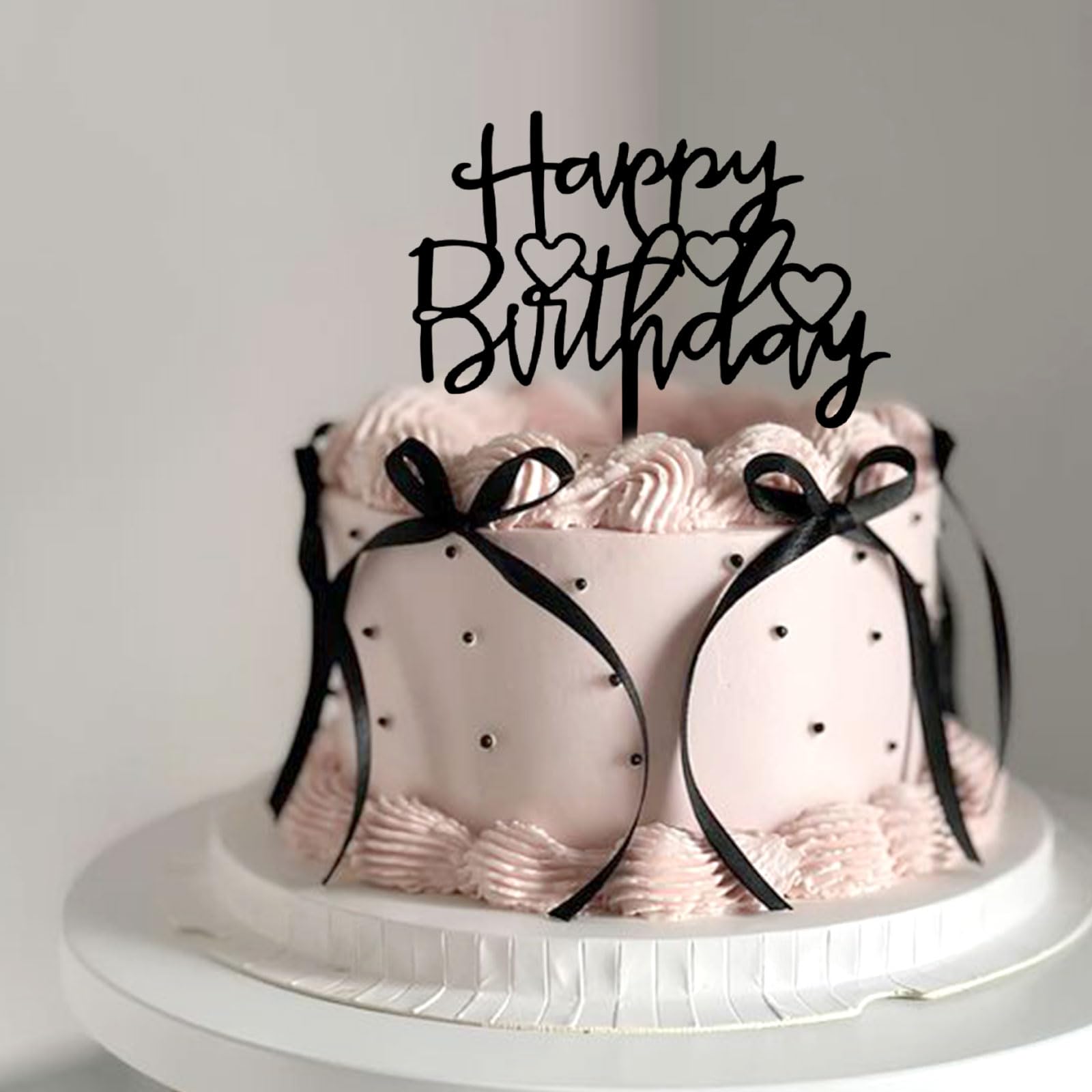 ZhouWei 21 Pezzi Decorazioni Per Torte Con Fiocco Nero, Topper Per